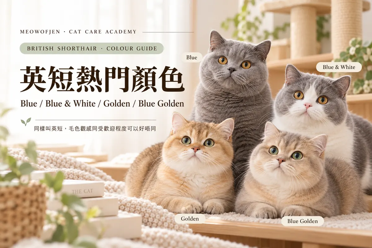 英短顏色點揀？藍色、藍白、金漸層、藍金有咩分別？